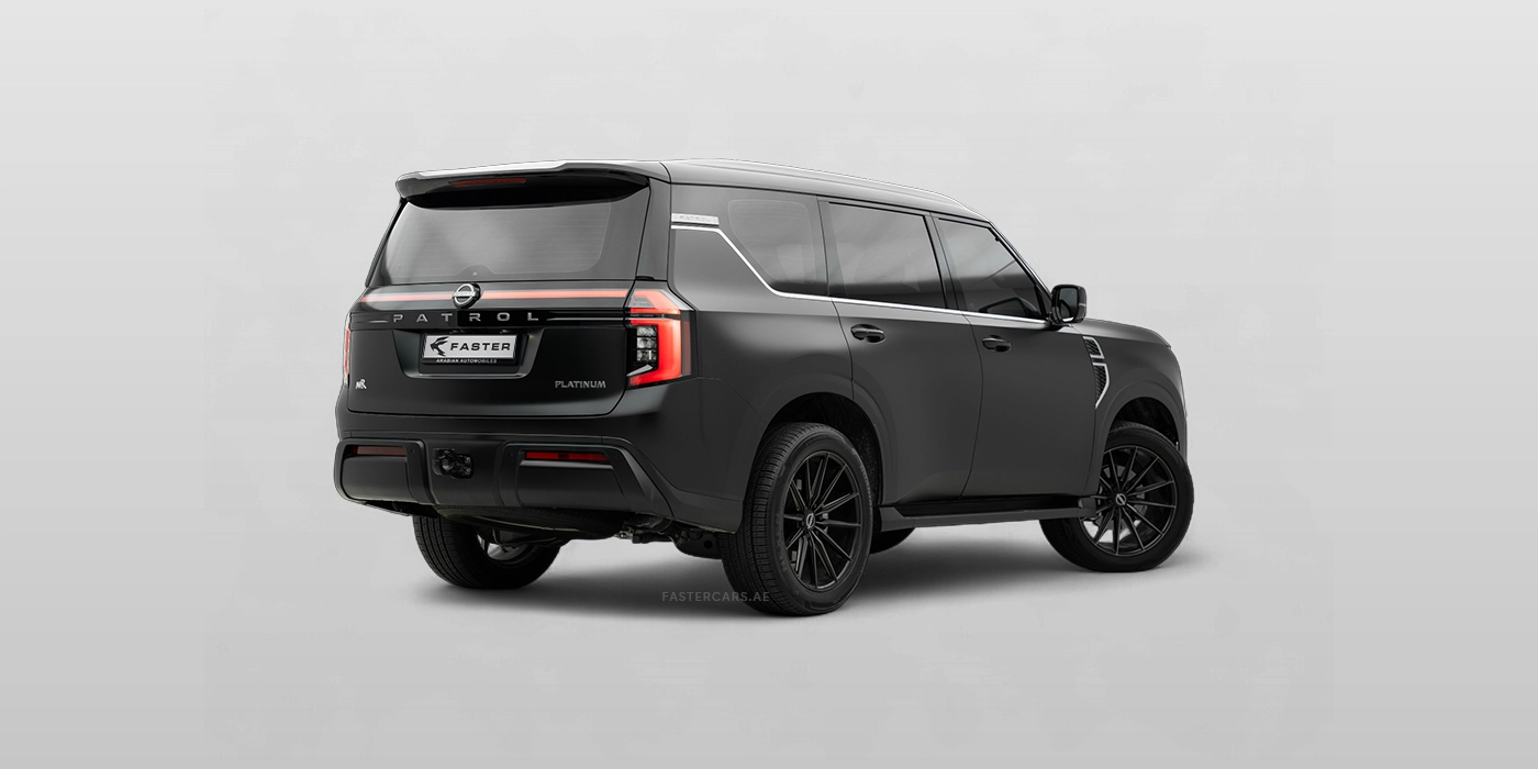 Nissan Patrol Black 2025 Rear Side View
